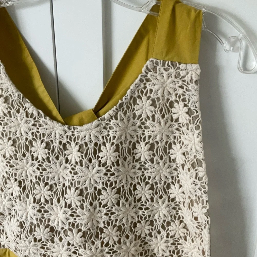 Sur La Table Yellow and Cream Striped Apron